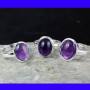 AMETHYST CAB F - SVP838- 925 STERLING SILVER AMETHYST CAB GEMSTONE TRENDY 3PCS RI
