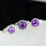 AMETHYST CAB O - SVP838- 925 STERLING SILVER AMETHYST CAB GEMSTONE TRENDY 3PCS RI