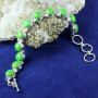 GREEN TURQUOISE I - SPB905- AMAZING DESIGNER NATURAL CAB & CUT GEMSTONE BRACELETS MA