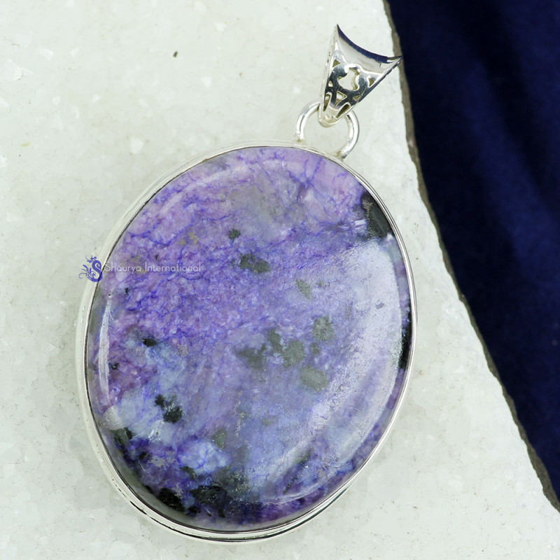 CHAORITE I - ISP791- 925 STERLING SILVER SEMIPRECIOUS GEMSTONE TRENDY PENDANT