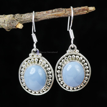 BLUE OPAL C - XSE956- SUPERIOR SILVER EARRINGS WITH NATURAL GEMSTONE MADE IN 9 BLUE OPAL C - XSE956- SUPERIOR SILVER EARRINGS WITH NATURAL GEMSTONE MADE IN 9