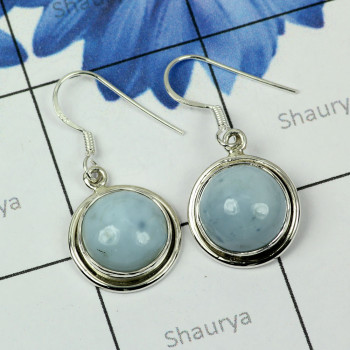 BLUE OPAL G - SPE906-925 PLAIN SILVER GENUINE CAB N CUT GEMSTONE STUNNING EARR BLUE OPAL G - SPE906-925 PLAIN SILVER GENUINE CAB N CUT GEMSTONE STUNNING EARR