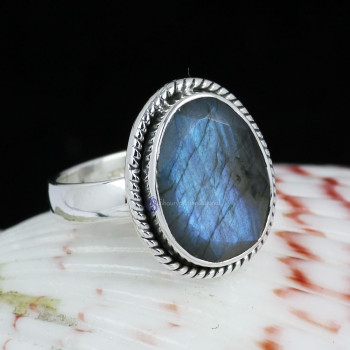 LABRADORITE O - BDR960- INDIAN FACTORY MADE LABRADORITE GEMSTONE RINGS WITH 925 LABRADORITE O - BDR960- INDIAN FACTORY MADE LABRADORITE GEMSTONE RINGS WITH 925