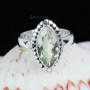 GREEN AMETHYST CUT F - BDR959- WONDERFUL GREEN AMETHYST CUT GEMSTONE RINGS MADE IN 925