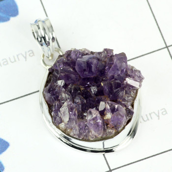 AMETHYST DRUZY C - FSP963-BEAUTIFUL FREE SIZE PENDANT AMETHYST DRUZY GEMSTONE WITH AMETHYST DRUZY C - FSP963-BEAUTIFUL FREE SIZE PENDANT AMETHYST DRUZY GEMSTONE WITH