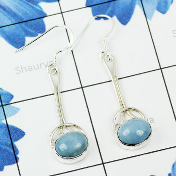 BLUE OPAL A - XSE950- EXCLUSIVE 925 STERLING SILVER NATURAL GEMSTONE DESIGNER BLUE OPAL A - XSE950- EXCLUSIVE 925 STERLING SILVER NATURAL GEMSTONE DESIGNER
