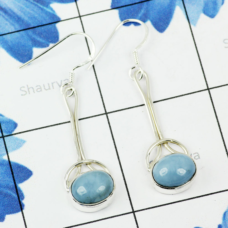 BLUE OPAL A - XSE950- EXCLUSIVE 925 STERLING SILVER NATURAL GEMSTONE DESIGNER 