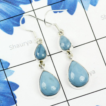 BLUE OPAL F - XSE949- GORGEOUS EARRINGS WITH NATURAL GEMSTONE MADE IN 925 STER BLUE OPAL F - XSE949- GORGEOUS EARRINGS WITH NATURAL GEMSTONE MADE IN 925 STER