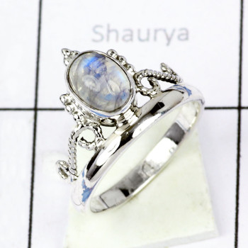 RAINBOW MOONSTONE A - BDR956- EXCLUSIVE NEW COLLECTION OF RAINBOW MOONSTONE RINGS MADE