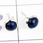 LAPIS F - BLE989-NATURAL GEMSTONE PLAIN STUD EARRINGS MADE IN 925 STERLING