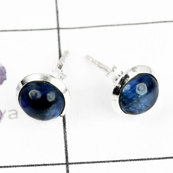 KYNITE C - BLE988-PLAIN STUD EARRINGS MADE IN 925 STERLING SILVER MULTI GEM