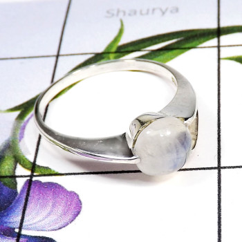 Rainbow Moonstone Cab B - SCR879-925 Sterling Silver Fabulous Casting Rings With Multi Gem