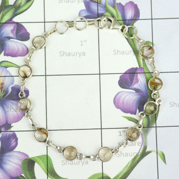 Golden Rutile F - SBB904-New Fabulous Bezal Bracelets With Multi Round Shape Gemst