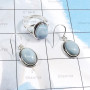 2Pcs Blue Lace Agate E - CBS979-Wholesale 2Pcs Ring & Earring Lot With Multi Cab Gemstone