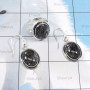 2Pcs Black Rutile D - CBS978-Wholesale 2 Pcs Multi Cab Stone Ring & Earring Set With 9