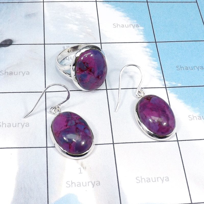 2Pcs Purple Turquoise A - CBS977-Exclusive Semi Precious Multi Cab Gemstones Wholesale 2Pc