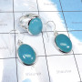 2Pcs Blue Chalcedony O - CBS977-Exclusive Semi Precious Multi Cab Gemstones Wholesale 2Pc