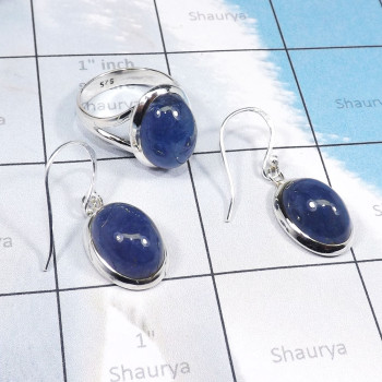 2Pcs Tanzanite Cab C - CBS976-Beautiful Ring Earring Wholesale 2Pcs Set of Multi Cab Ge