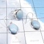 2Pcs Blue Lace Agate D - CBS976-Beautiful Ring Earring Wholesale 2Pcs Set of Multi Cab Ge