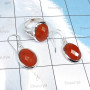 2Pcs Carnelian Cut B - SCS988-Manufactured 925 Sterling Silver Ring Earring Wholesale 2