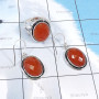 2Pcs Carnelian Cut O - SCS988-Manufactured 925 Sterling Silver Ring Earring Wholesale 2