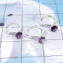 3Pcs Amethyst Cut E - SCR878-Wholesale 3Pcs Casting Designer Rings Lot Manufactured 92