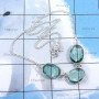 17inch Blue Hydro Glass A - BZN991-Fabulous Bezal Necklace With Three Stone Manufactured 925