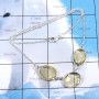 16inch Yellow Hydro Glass C - BZN991-Fabulous Bezal Necklace With Three Stone Manufactured 925