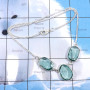 17inch Blue Hydro Glass D - BZN991-Fabulous Bezal Necklace With Three Stone Manufactured 925