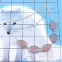 21inch Rose Quartz C - BZN989-Indian Factory Made Beautiful Bezal Necklaces With 925 St