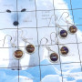 3Pairs Mohave Amethyst Copper B - SBP888-Mohave Amethyst Copper Gemstone Wholesale 3Pairs Bezel Ea