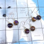 3Pairs Mohave Amethyst Copper O - SBP888-Mohave Amethyst Copper Gemstone Wholesale 3Pairs Bezel Ea