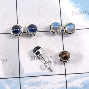 3Pairs Tanzanite, Rainbow Moonstone & Turtella Jasper Cab Gemstone B - SSE867-3Pairs Wholesale 5mm Round Stud Earrings Lot of 92 3Pairs Tanzanite, Rainbow Moonstone & Turtella Jasper Cab Gemstone B - SSE867-3Pairs Wholesale 5mm Round Stud Earrings Lot of 92