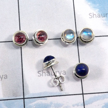 3Pairs Pink Tourmaline,Lapis Lazuli,Rainbow Moonstone O - SSE867-3Pairs Wholesale 5mm Round Stud Earrings Lot of 925 Sterl 3Pairs Pink Tourmaline,Lapis Lazuli,Rainbow Moonstone O - SSE867-3Pairs Wholesale 5mm Round Stud Earrings Lot of 925 Sterl
