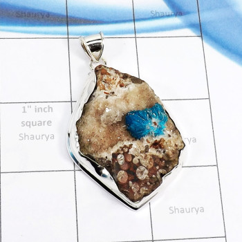 Cavansite Druzy A - FSP955-Graceful Free Size Huge Wholesale Pendants of Cavansite D Cavansite Druzy A - FSP955-Graceful Free Size Huge Wholesale Pendants of Cavansite D