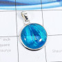 Dichroic Glass A - ISP788-Wholesale Plain Setting Pendants of Exclusive Dichroic Gl