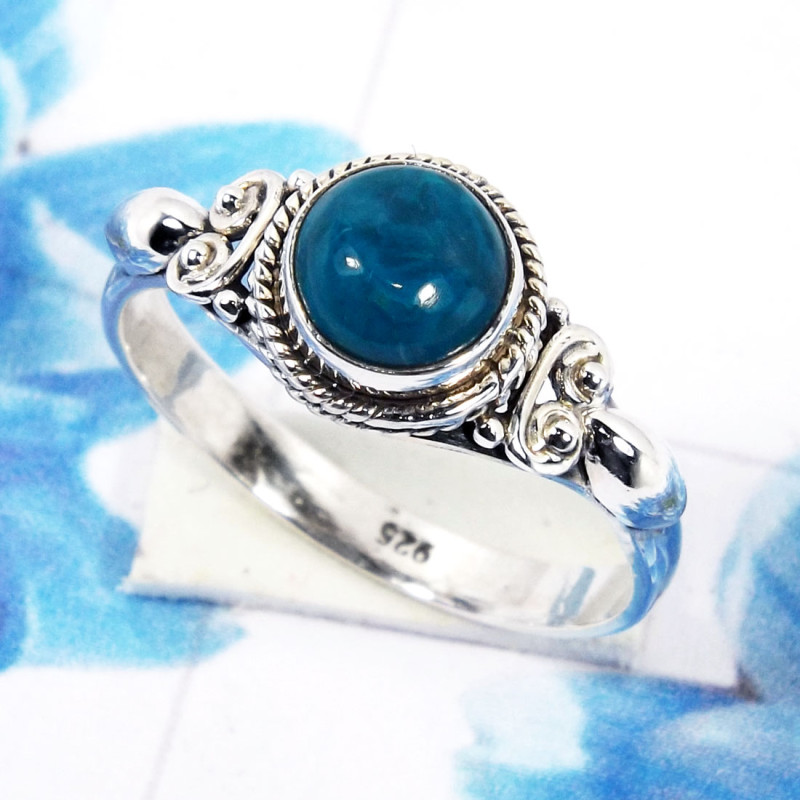 Neon Blue Apatite D - RBS963-925 Sterling Silver Stunning Designer Wholesale Handmade