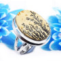 German Psilomelane Dendrite A - PSR784-Unique German Psilomelane Dendrite 925 Sterling Silver Pl