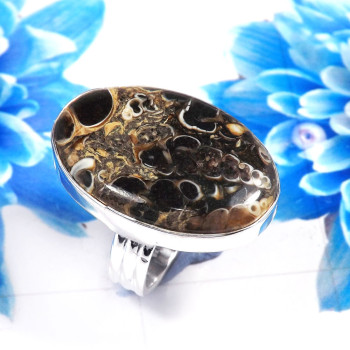 Turtella Jasper A - PSR781-925 Sterling Silver Stunning Company Made Plain Rings