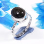 Obsidian Rainbow B - STK966-Glamorous Obsidian Rainbow 925 Sterling Silver Handmade R