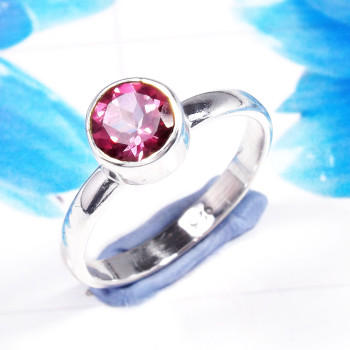 Pink Topaz J - RSS926-925 Sterling Silver Gorgeous Fashionable Preety Design Ri
