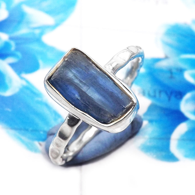 Blue Kynite Rough D - RSS923-925 Sterling Silver Gorgeous Company Handmade Rough Stone Blue Kynite Rough D - RSS923-925 Sterling Silver Gorgeous Company Handmade Rough Stone