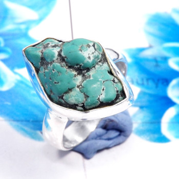 Tibet Turquoise J - RSS922-Dazzling Rough Stone 925 Sterling Silver Wholesale Rings Tibet Turquoise J - RSS922-Dazzling Rough Stone 925 Sterling Silver Wholesale Rings