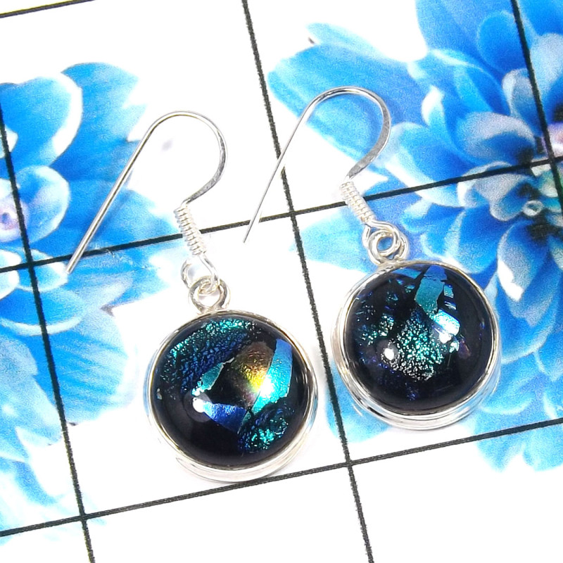 Dichroic Glass E - SPE905-925 Sterling Silver Dichroic Glass Stylish Company Made E