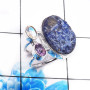 Amethyst & Sodolite A - CLR942-Unique Indian Factory Made 925 Sterling Silver Cluster Ri