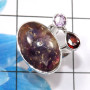 Amethys & Garnet A - CLR934-925 Sterling Silver Fabulous Designer Wedding Cluster Rin