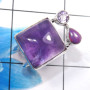 Amethyst Cab & Cut E - CLR934-925 Sterling Silver Fabulous Designer Wedding Cluster Rin