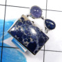 Amethyst Cab,Lapis A - CLR933-Glamorous 925 Sterling Silver Factory Made Cluster Rings
