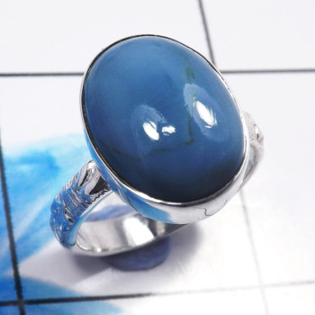 Blue Opal G - STK961-Charming Blue Opal 925 Sterling Silver Fashionable Rings Blue Opal G - STK961-Charming Blue Opal 925 Sterling Silver Fashionable Rings