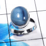 Blue Opal J - STK961-Charming Blue Opal 925 Sterling Silver Fashionable Rings